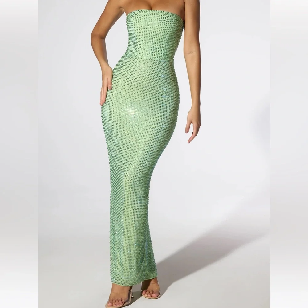 Oh Polly Daleyza Green Embellished Dress - Picture 6 of 7
